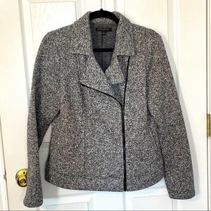 Textured Knit Moto Jacket EUC